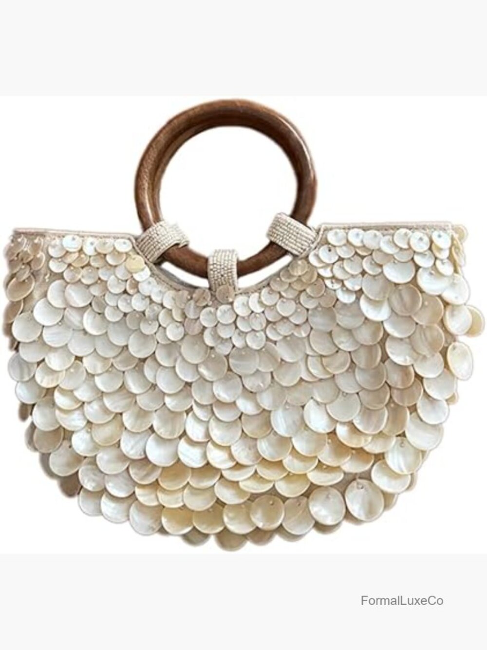 Handmade Shell Beaded Clutch Purse for Women Luxury Evening Bag Beach Handbag